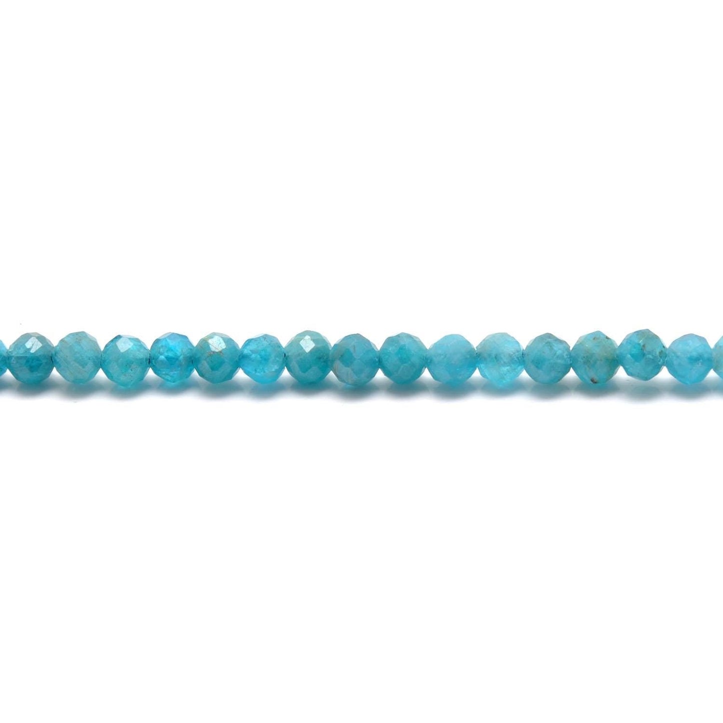Natural Blue Apatite Round Faceted Gemstone Beads 12.5" Strand - Kanika Creations