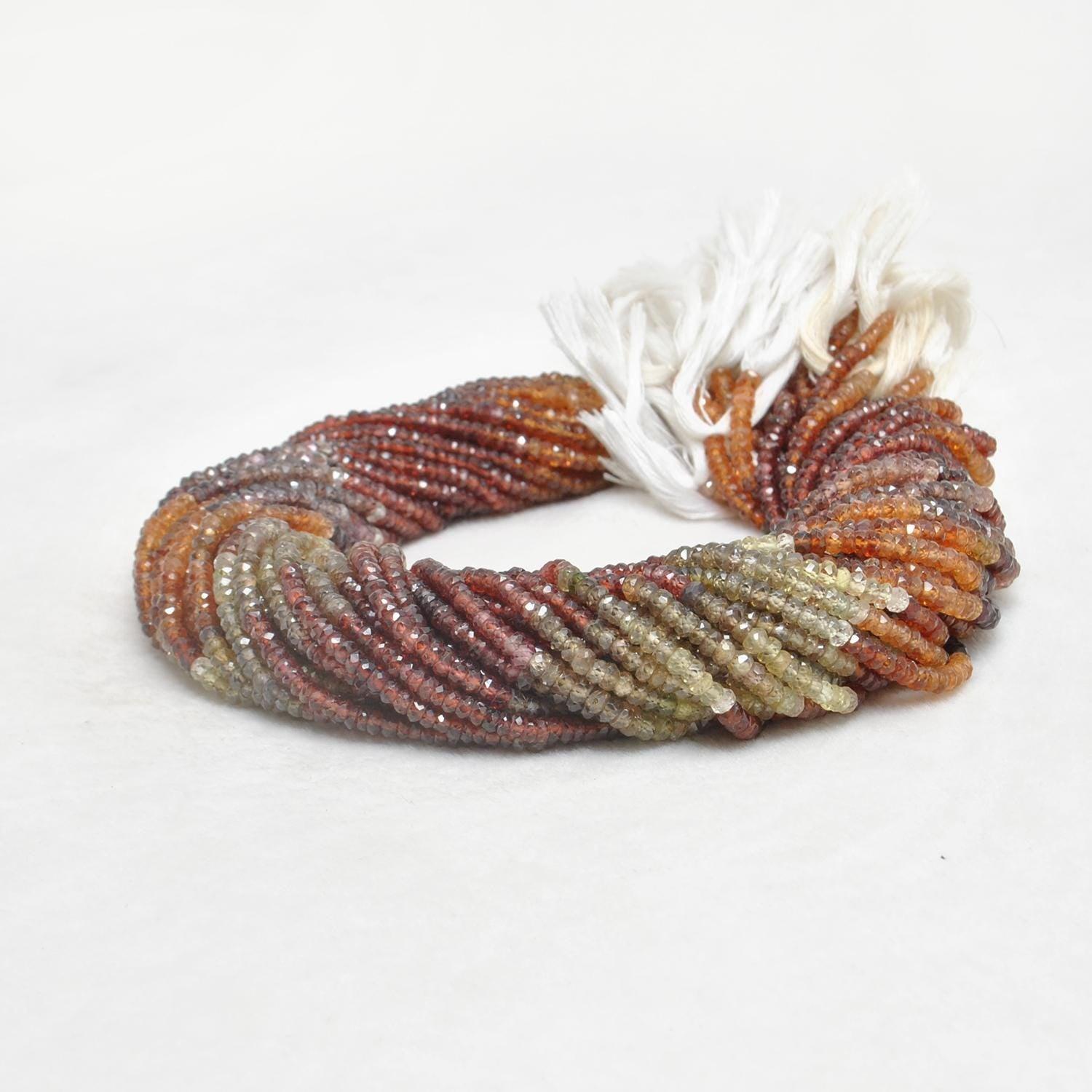 Natural Sapphire Rondelle Gemstone Beads 13" Strand - Kanika Creations