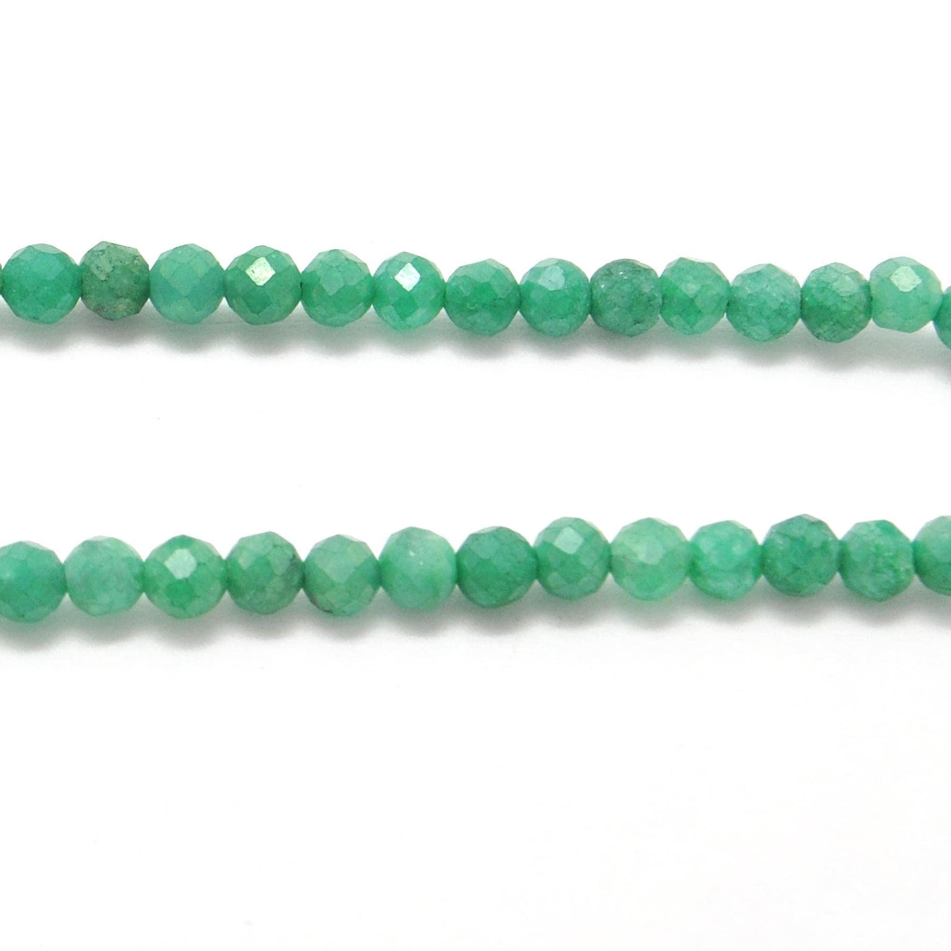 Green Moonstone Faceted Round Gemstone Beads 12.5" - Kanika Creations