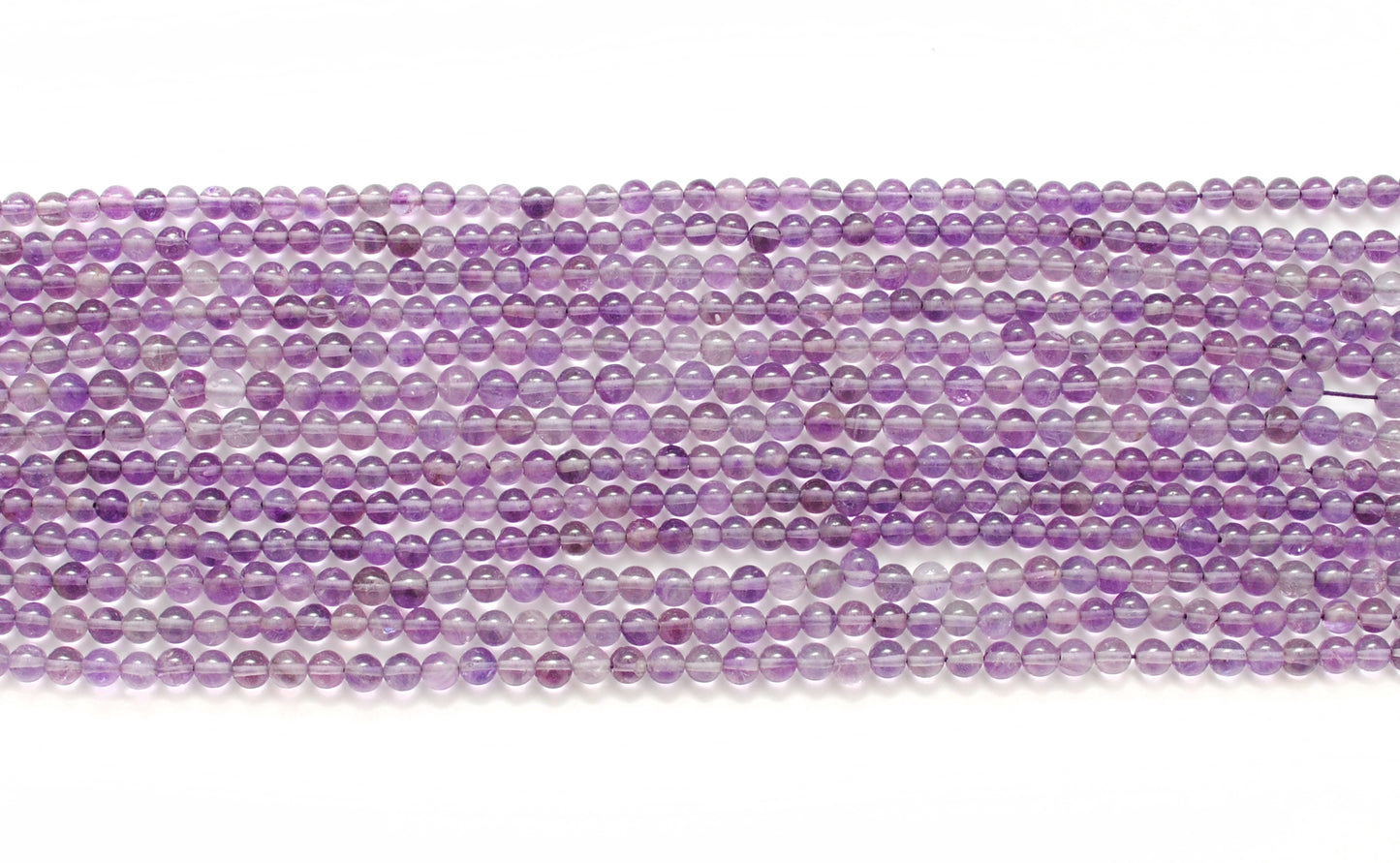 Natural Amethyst Round Beads, 4-4.5mm – 15" Strand, Smooth Gemstone Beads for Necklace & Bracelet Making - Kanika Creations