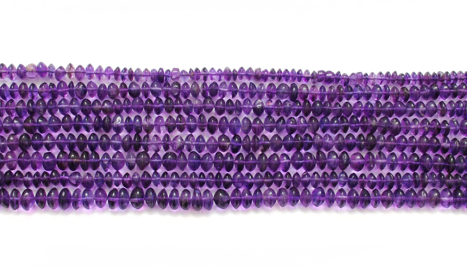Natural Amethyst Button Beads – 5-6mm, 15" Strand, Smooth Gemstones for DIY Jewelry Making - Kanika Creations