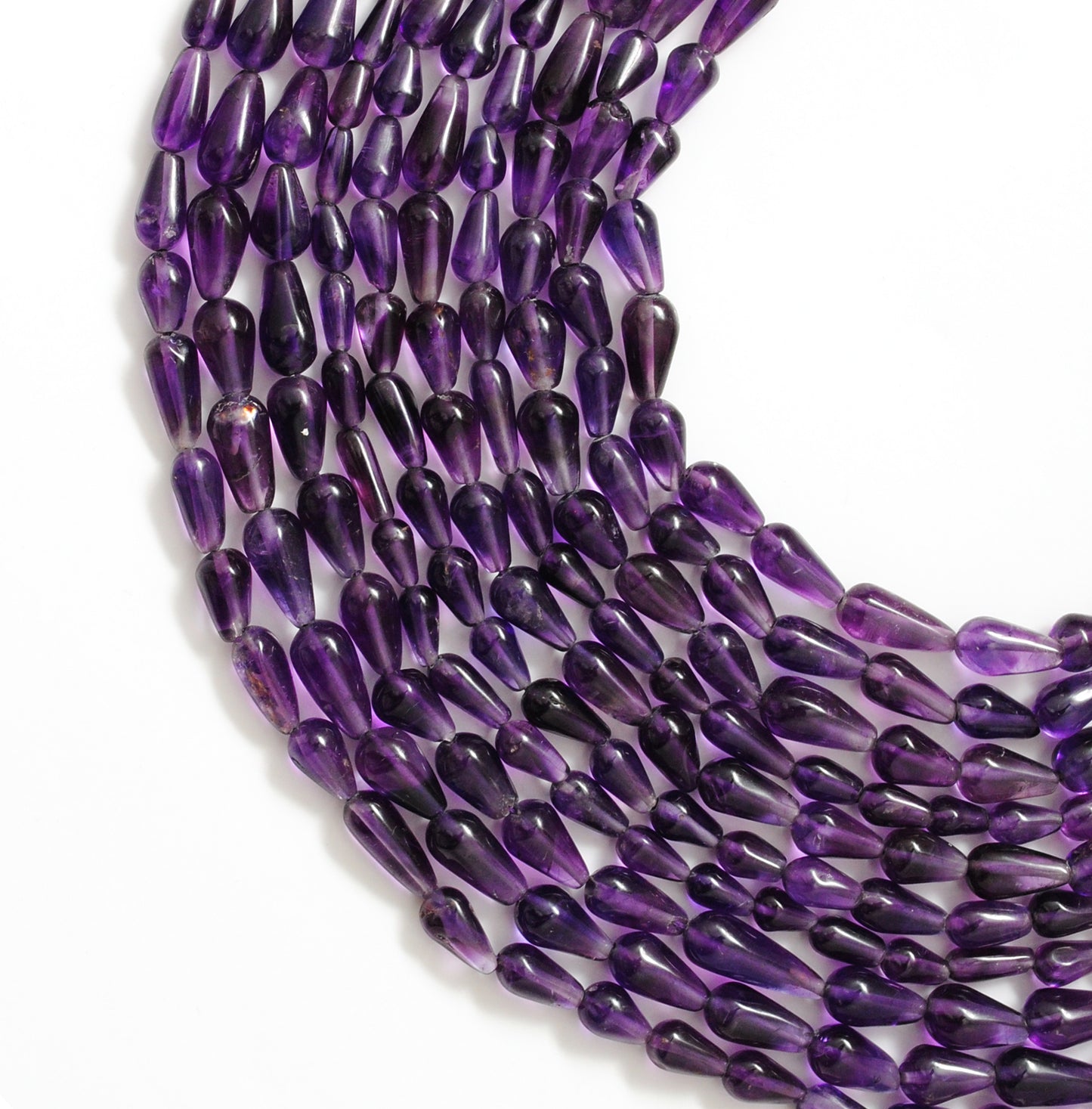 Natural Amethyst Drop Beads – 5x8 to 6x11mm – Straight Drilled Loose Gemstone 14" Strand - Kanika Creations