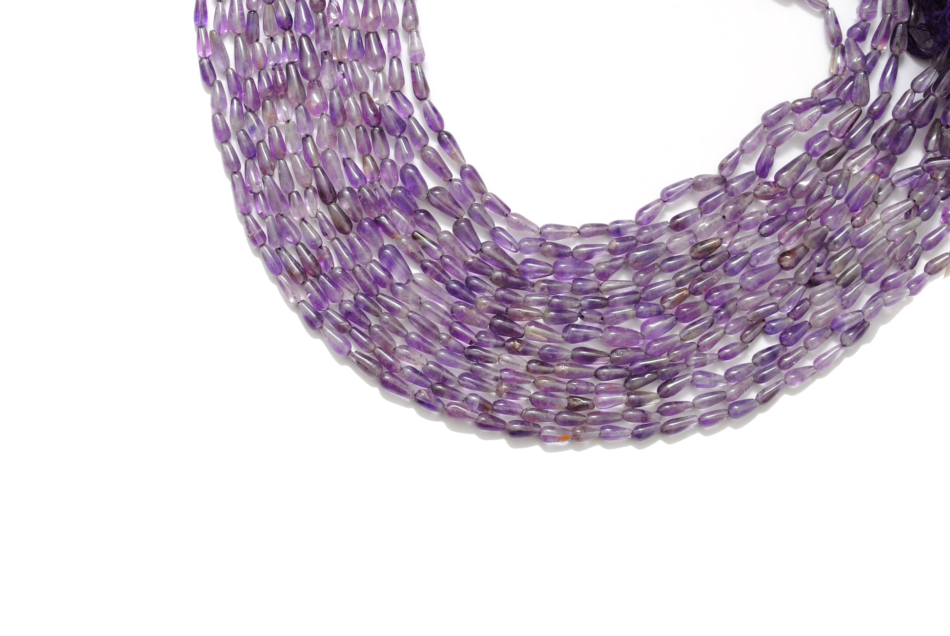 Natural Amethyst Drop Gemstone Beads – 3x6-4x9mm MIx Size – 14" Strand - Kanika Creations