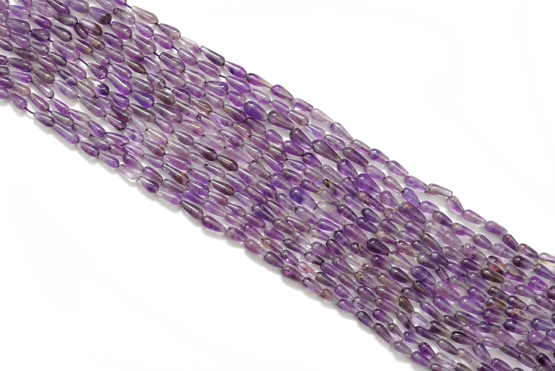 Natural Amethyst Drop Gemstone Beads – 3x6-4x9mm MIx Size – 14" Strand - Kanika Creations