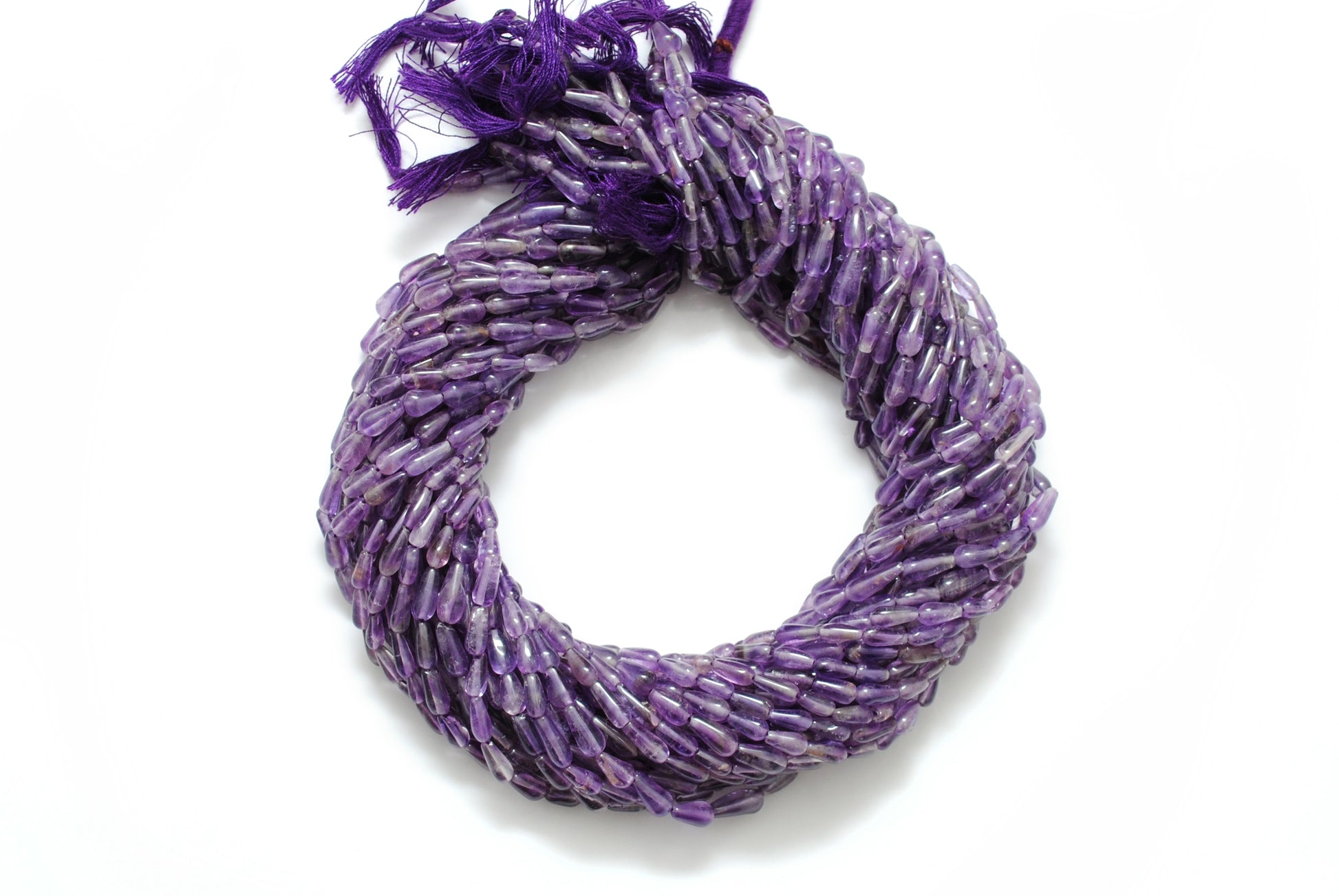 Natural Amethyst Drop Gemstone Beads – 3x6-4x9mm MIx Size – 14" Strand - Kanika Creations