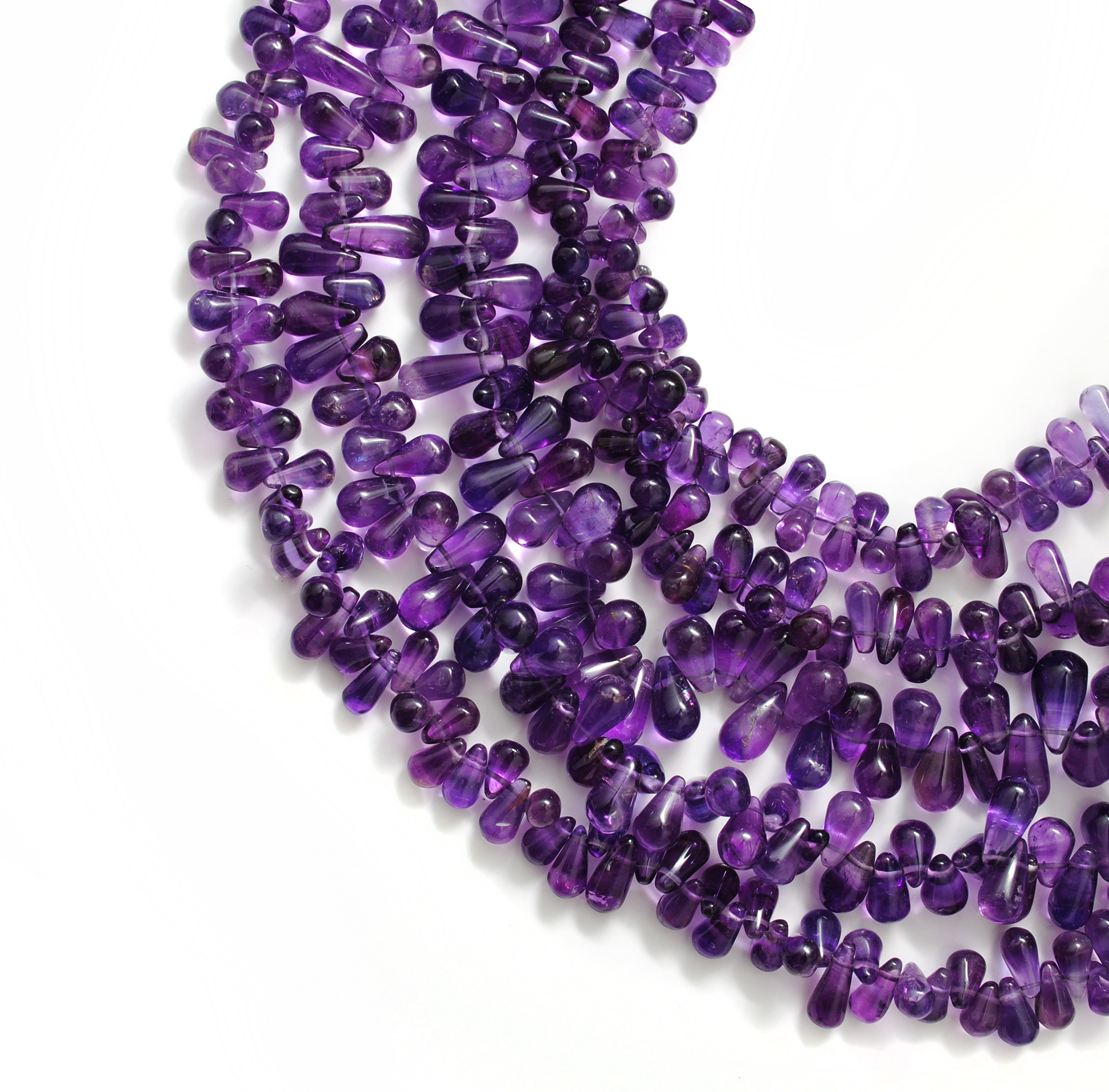 Natural Amethyst Drop Beads, 3x6-7x11mm Mixed Size, 16-Inch Strand for Necklace & Bracelet Making - Kanika Creations