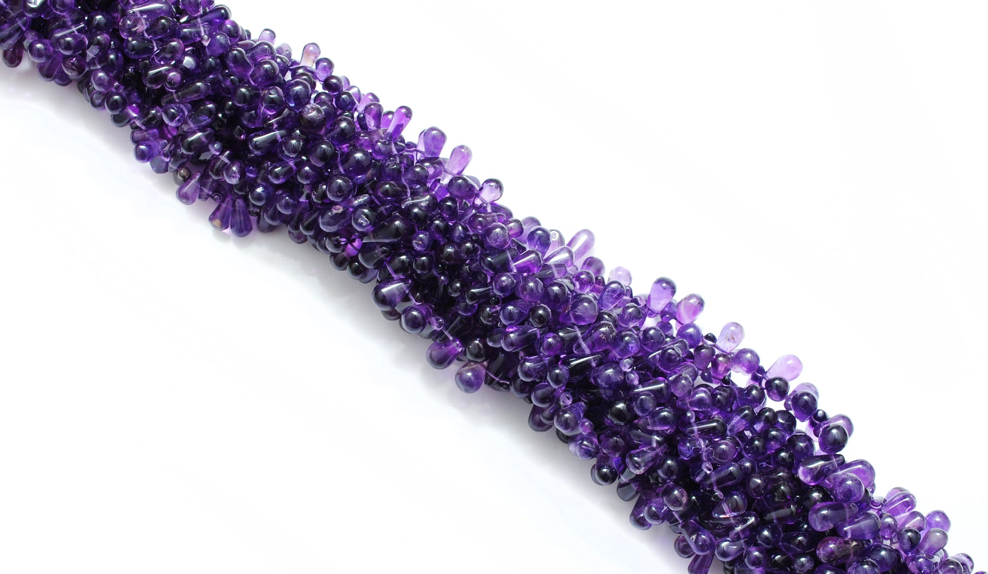 Natural Amethyst Drop Beads, 3x6-7x11mm Mixed Size, 16-Inch Strand for Necklace & Bracelet Making - Kanika Creations