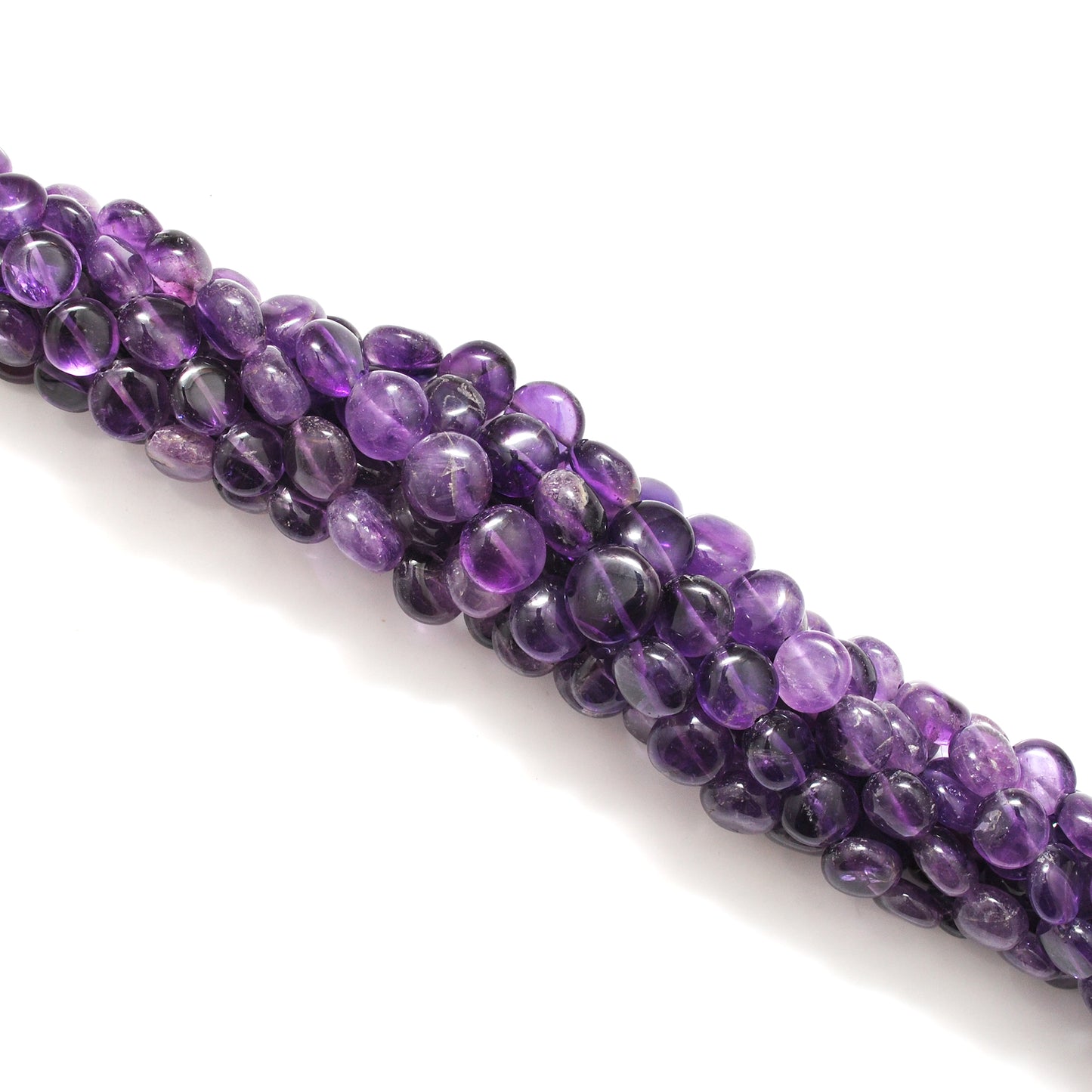 Natural Amethyst Coin Beads – Center Drilled 10-11 mm – 16" Strand DIY Gemstone Beads - Kanika Creations