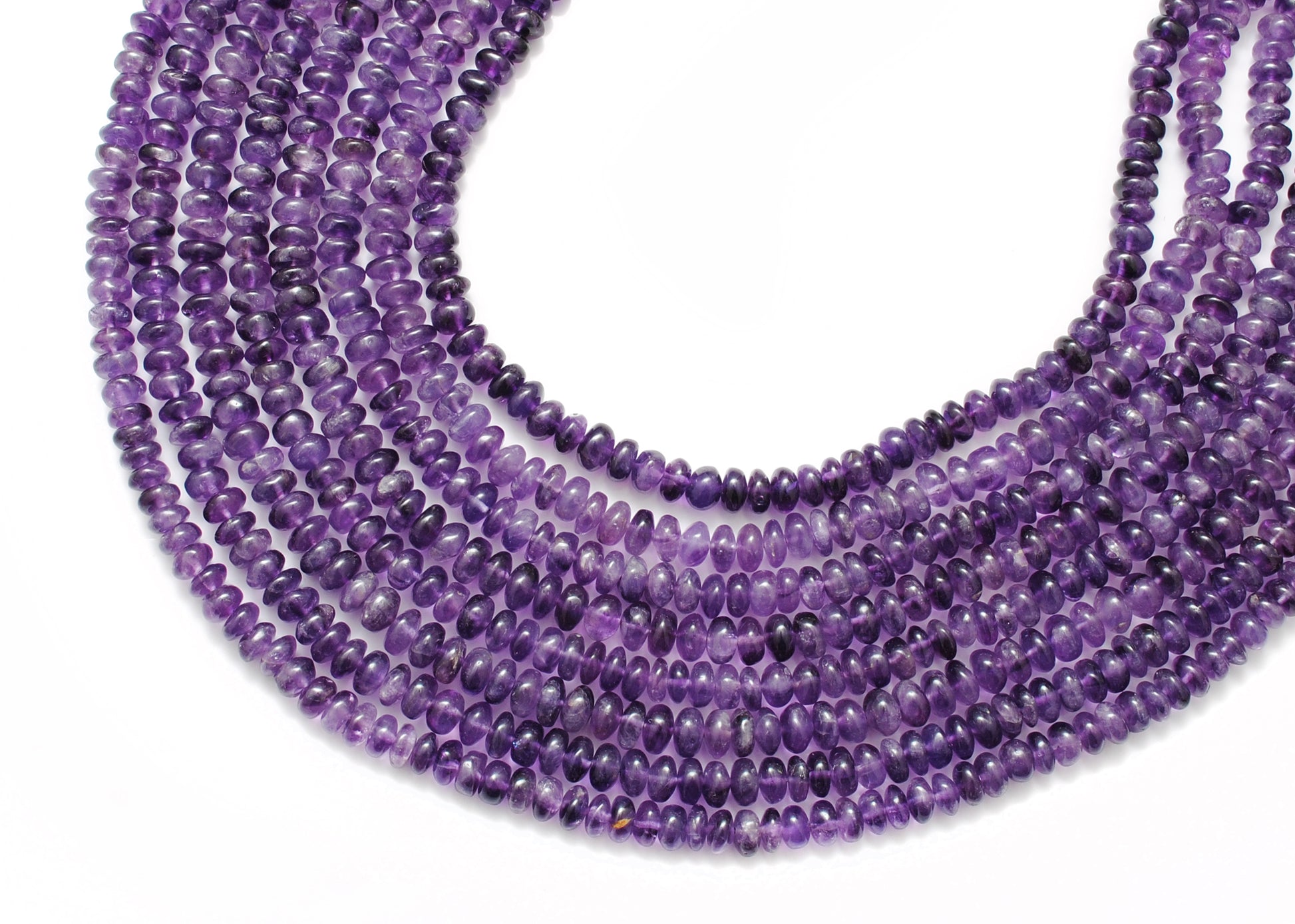 Natural Amethyst Rondelle Beads, 7-9mm – 16" Strand for Custom Jewelry Making - Kanika Creations