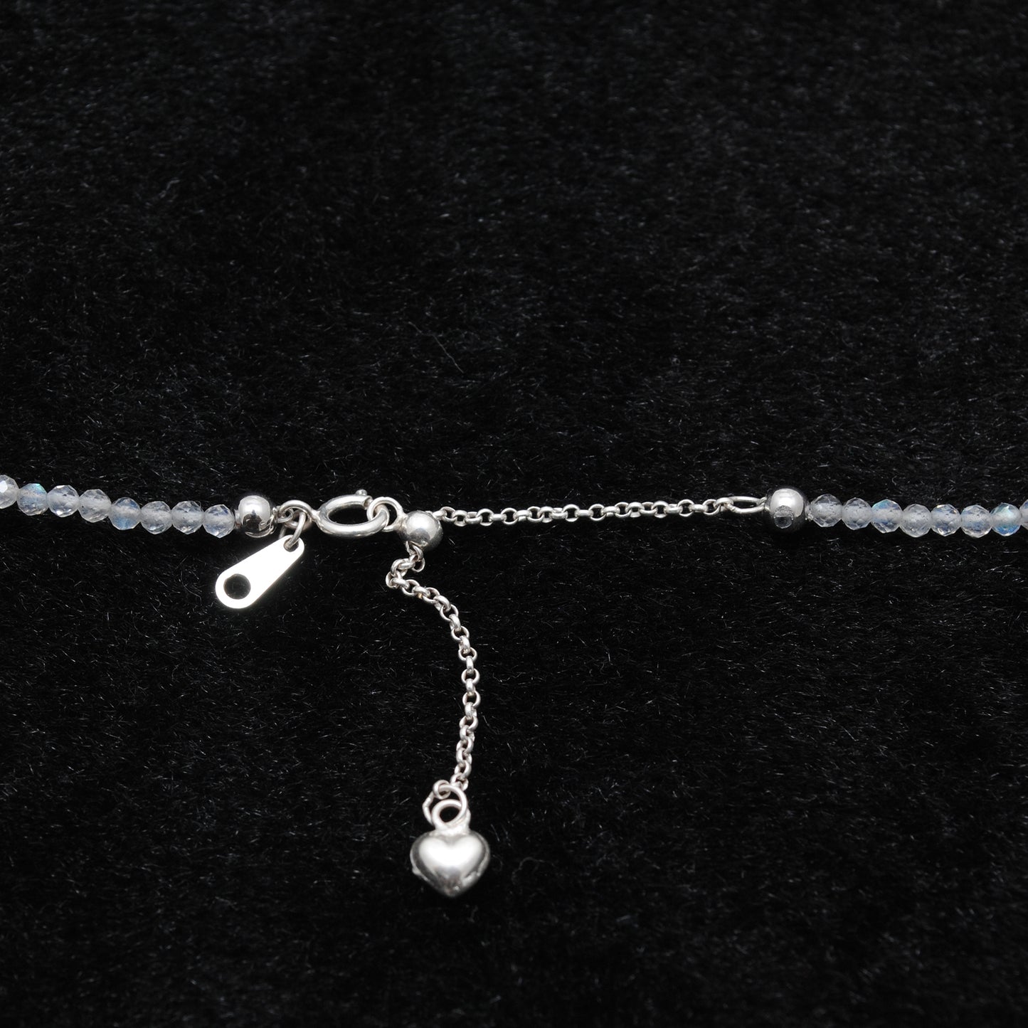 Labradorite Beaded Charm Necklace Gift for Her - Clasp Detail