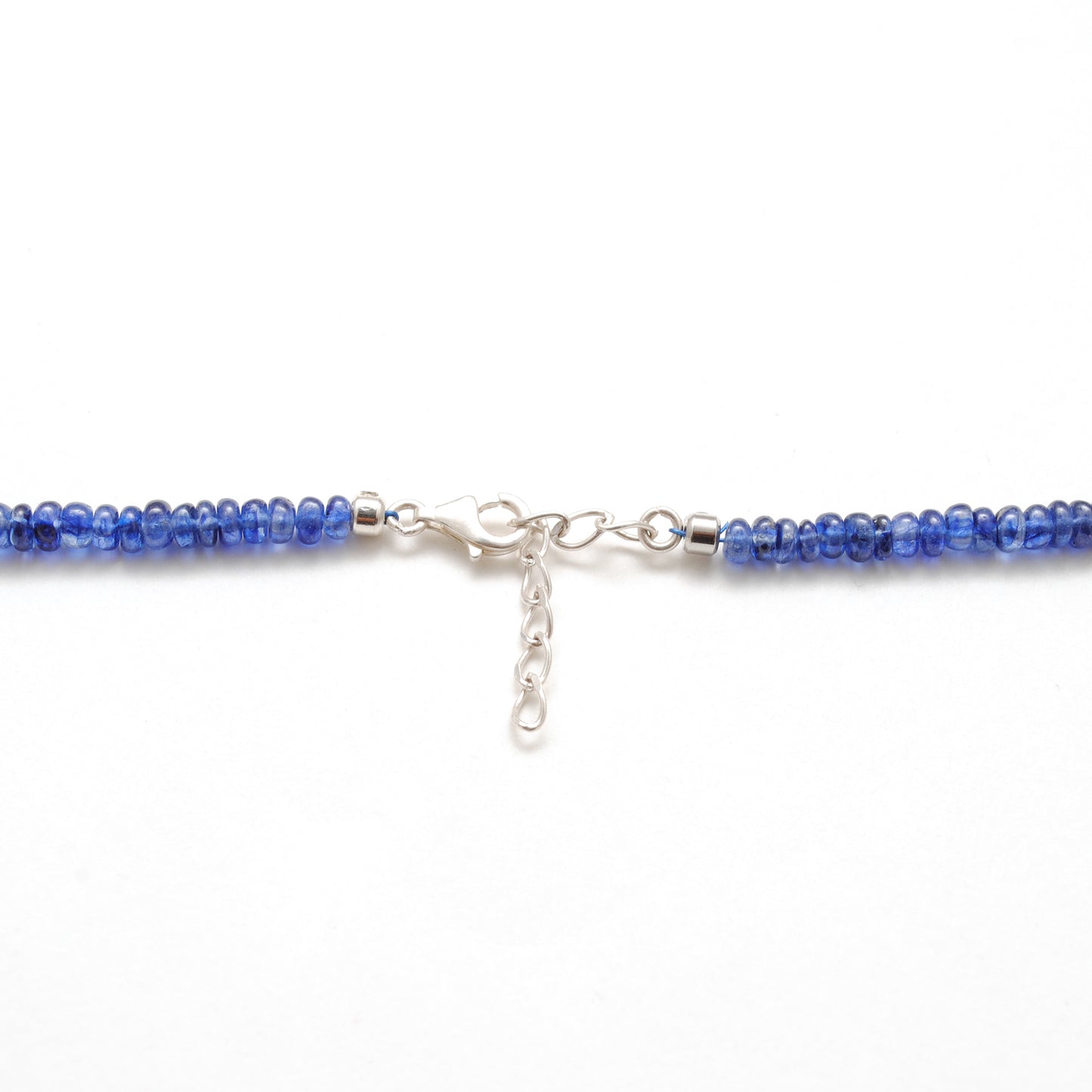 Natural Blue Sapphire Pearl Beaded Necklace - Flat Lay View