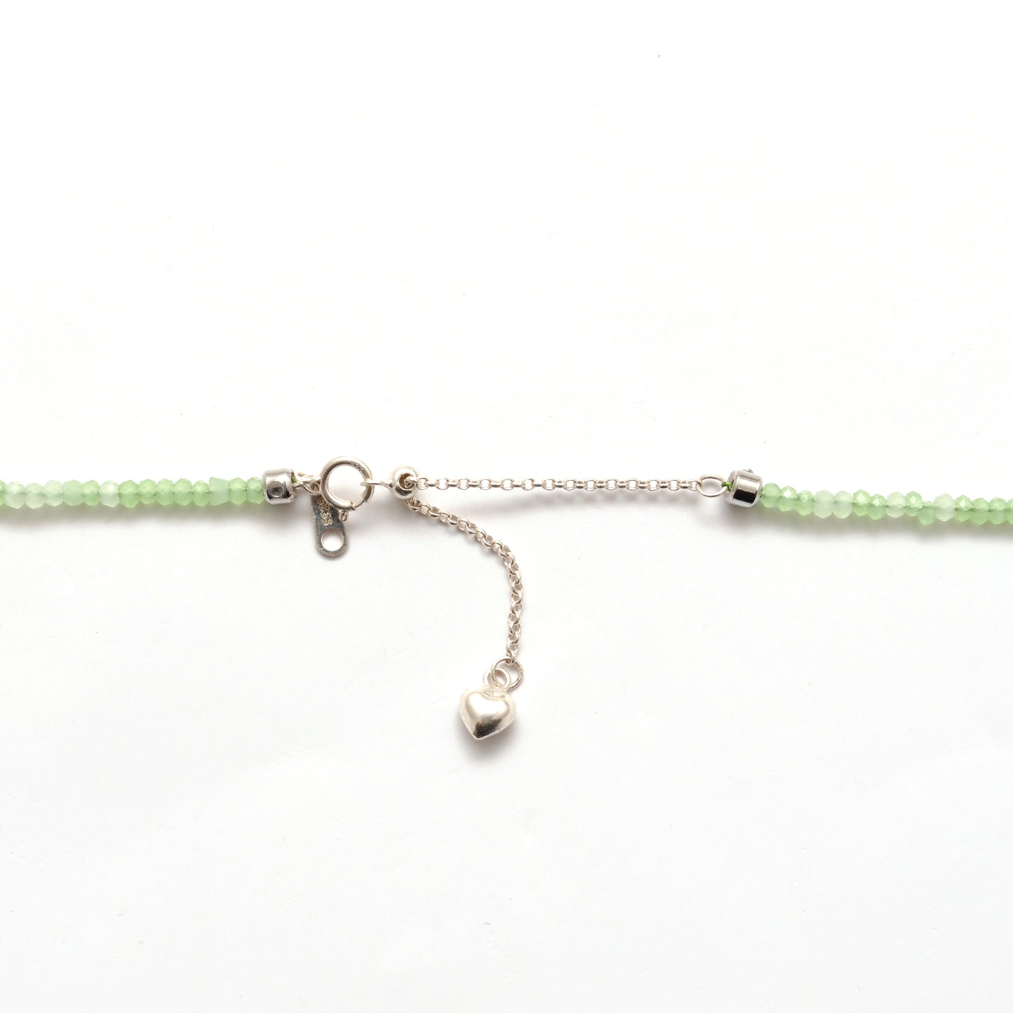 Natural Prehnite Stone Necklace - Clasp and Length Detail