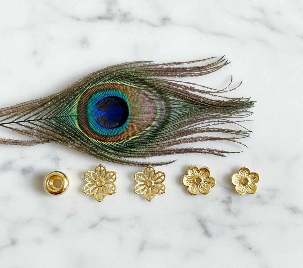 Solid 18K gold beads for jewelry making