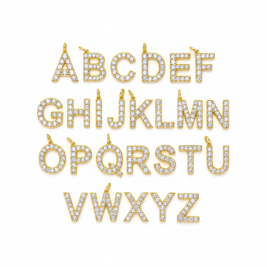 A–Z Collection of 14K Solid Gold & Diamond Letter Pendants by Kanika Creations!