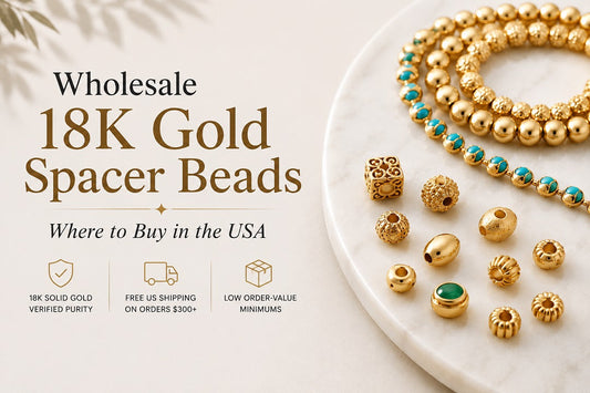 Wholesale 18K gold spacer beads for jewelry making in the USA