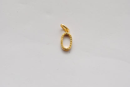 925 Sterling Silver Numeric 0 Charm – 18mm, Ruby, Tsavorite, Diamond & Blue Sapphire Options