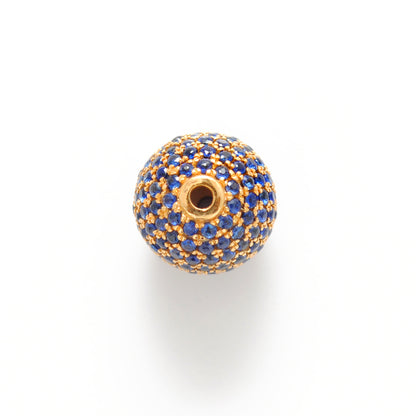 10mm Blue Sapphire Gold Ball Bead – Side Profile