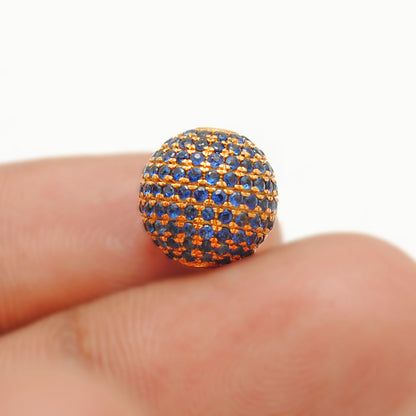 10mm Blue Sapphire Solid Gold Ball Bead – Lifestyle View