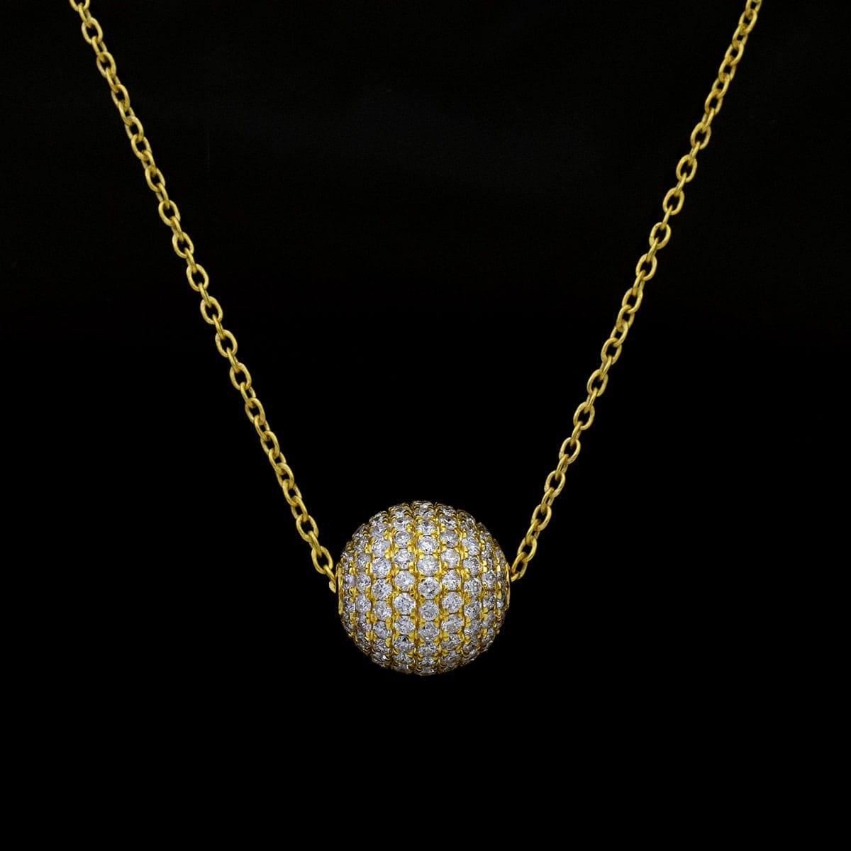 10mm Diamond Pavé Gold Ball Spacer – Side Profile