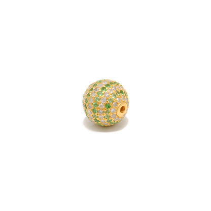 10mm Tsavorite Diamond Pavé Gold Sphere Bead – Side Profile
