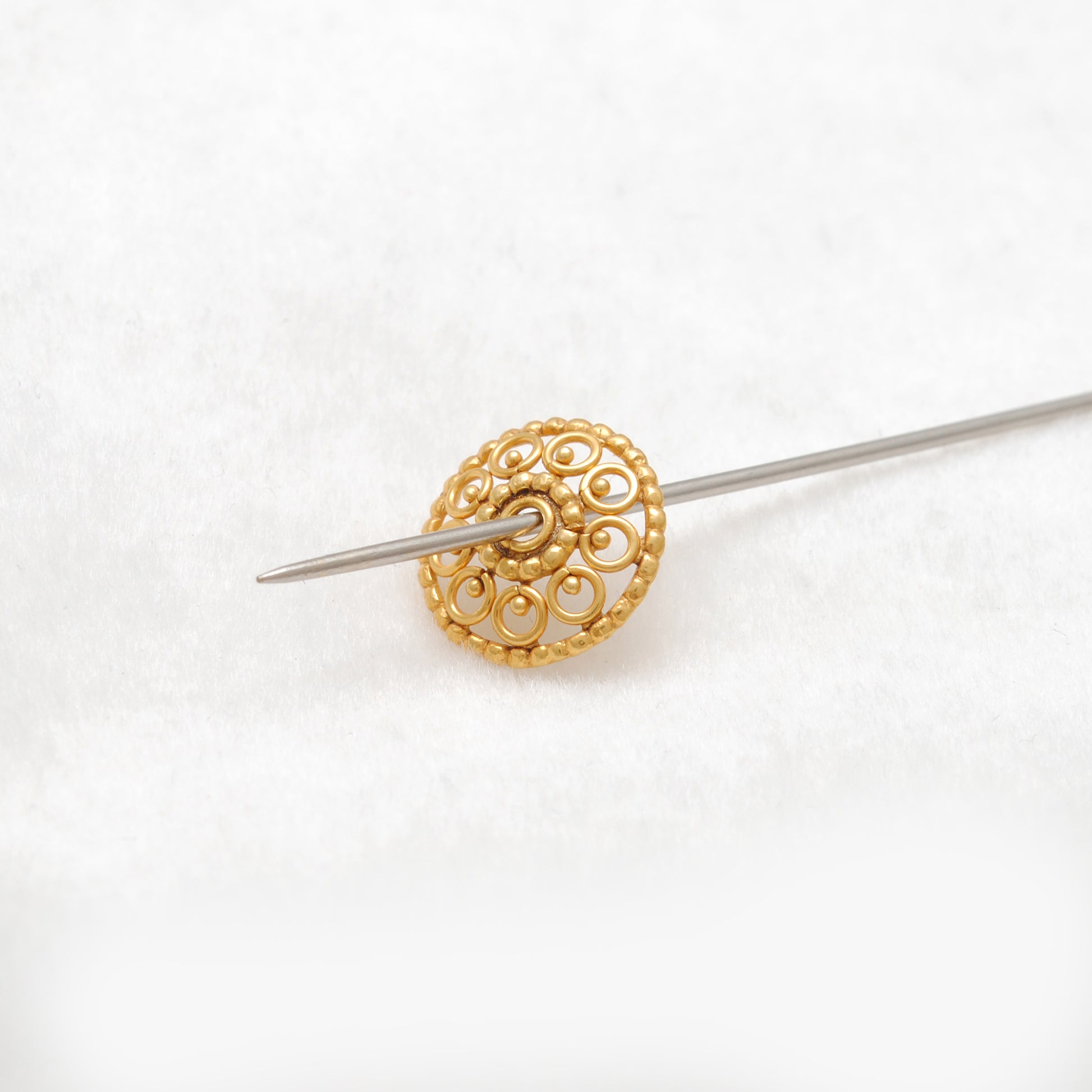 13mm 18K gold spacer bead cap - multiple angles display