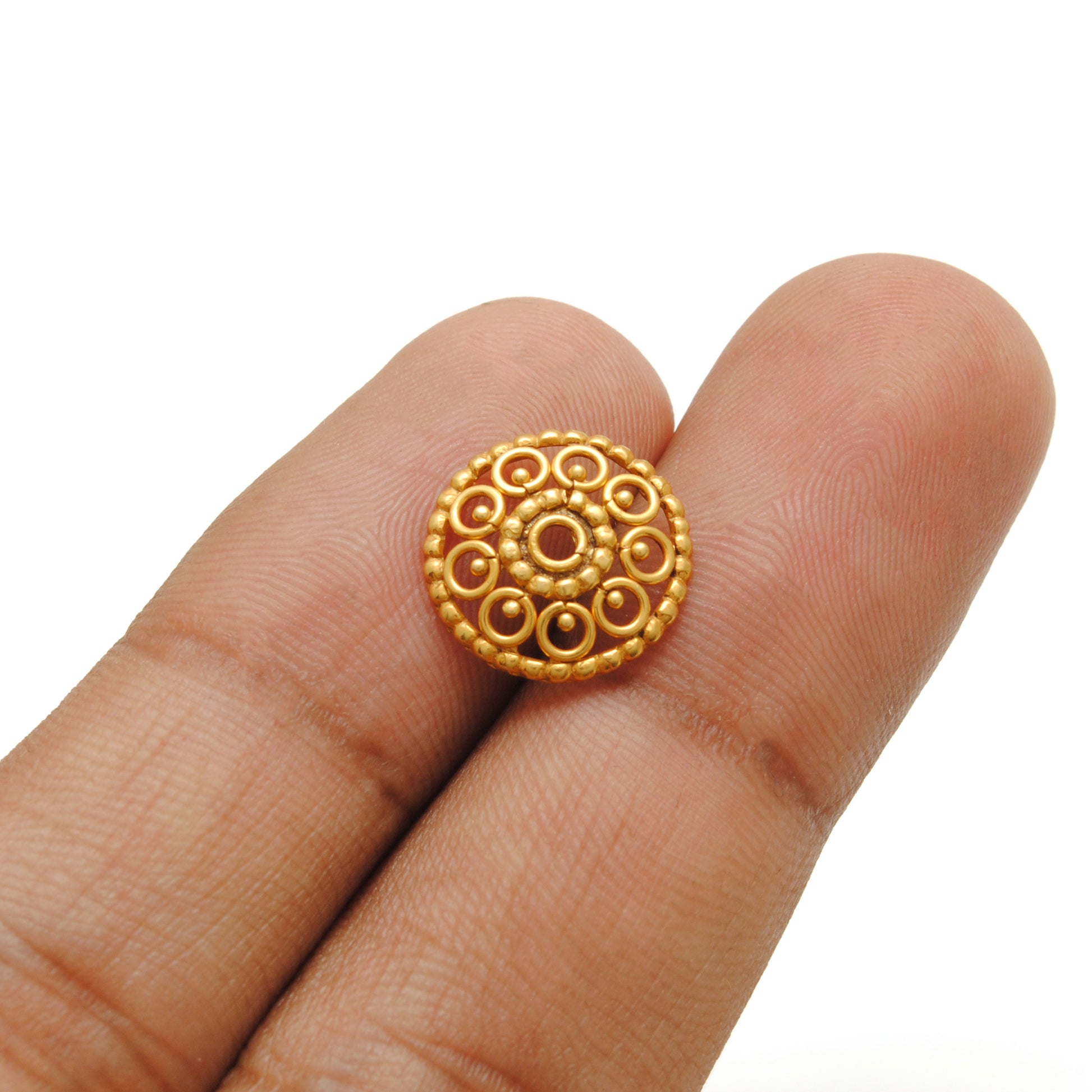13mm 18K gold spacer cap - side profile commanding