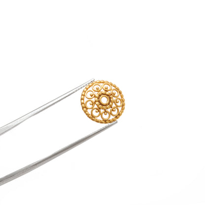 13mm 18K gold spacer cap styled on centrepiece bead