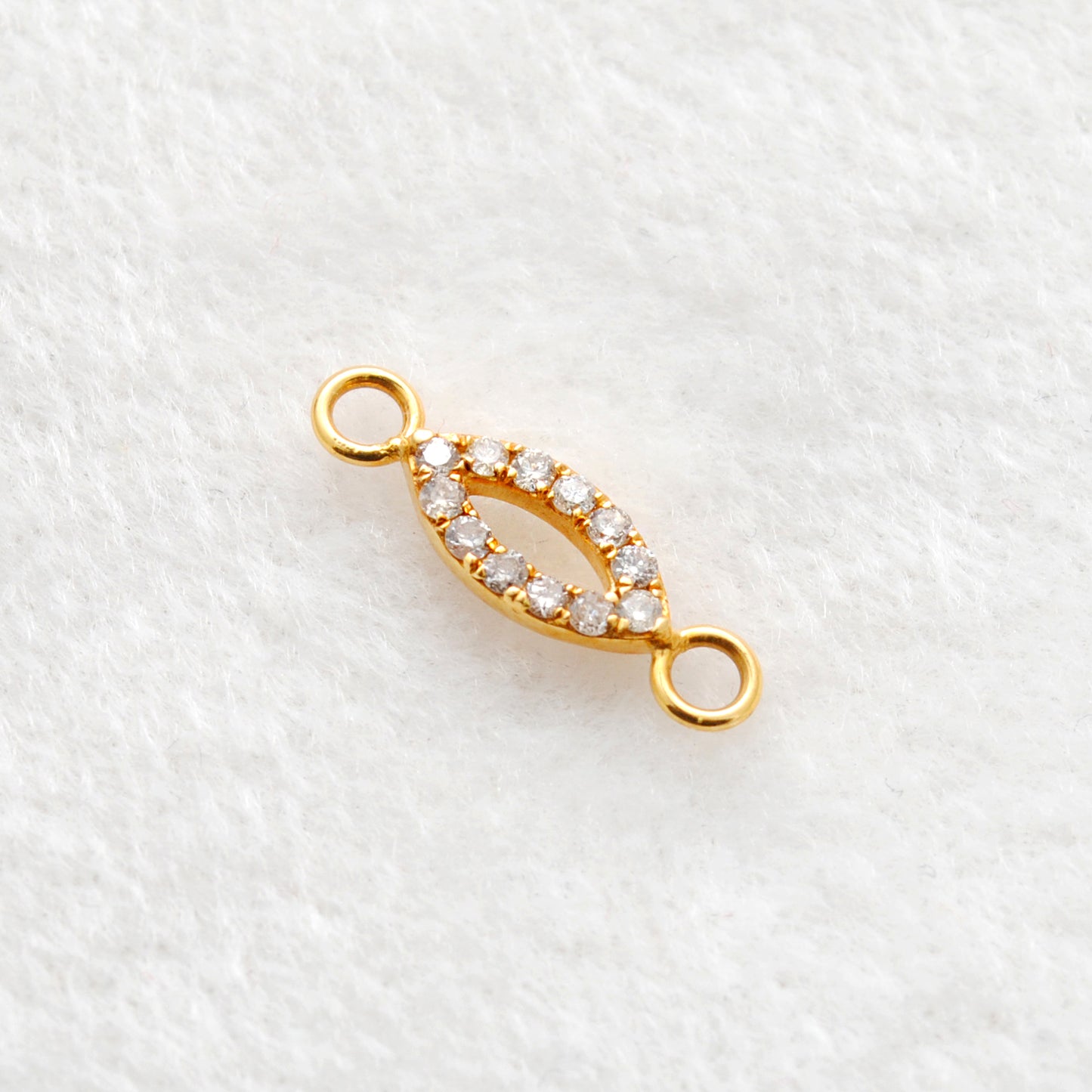 14.5mm 14K Solid Gold Diamond Loop Connector – Overhead View