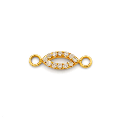 14.5mm Diamond Double Loop Connector 14K Gold – Side Profile