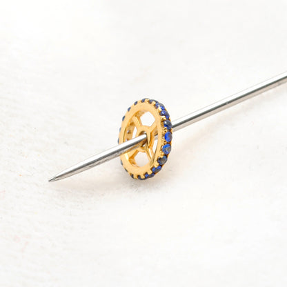 14K Gold Blue Sapphire Rondelle Spacer Finding 8mm – Styled View
