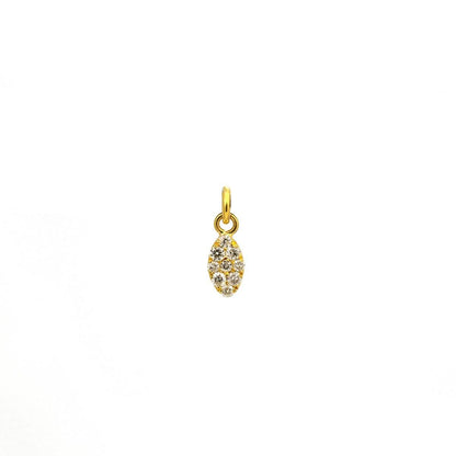14K Gold Diamond Charm Pendant – Side Profile