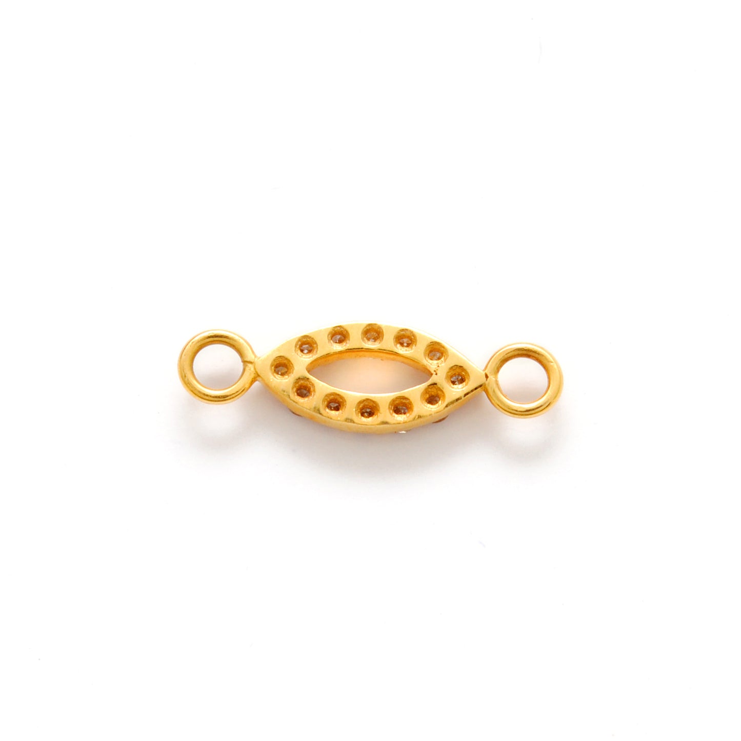 14K Gold Diamond Double Loop Connector 14.5mm – Angle View