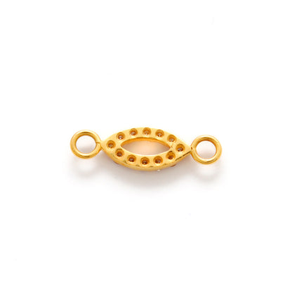 14K Gold Diamond Double Loop Connector 14.5mm – Angle View