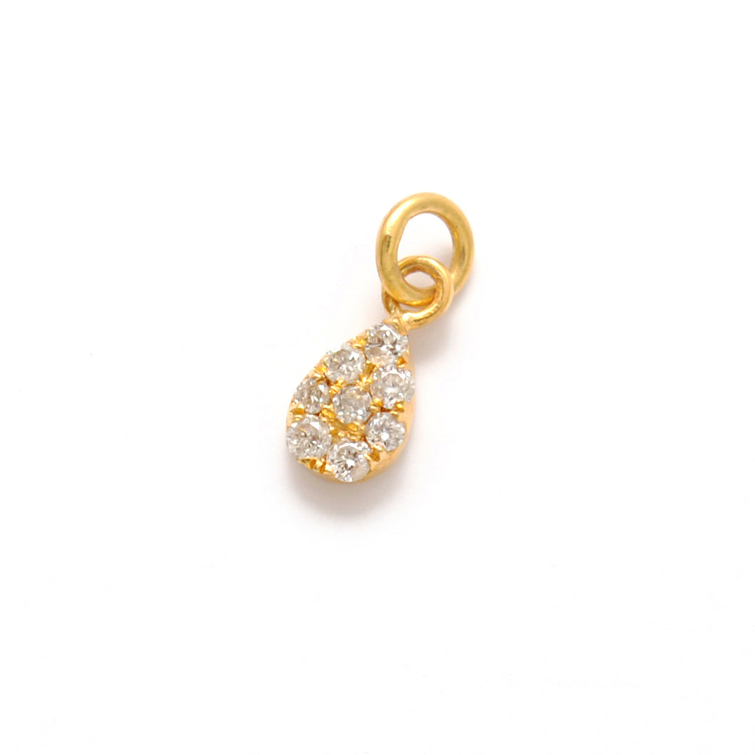 14K Gold Diamond Minimalist Charm 5x3mm – Side Profile