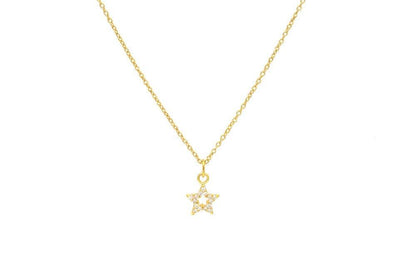 14K Gold Diamond Star Charm – Side Profile