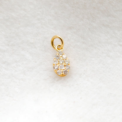 14K Gold Minimal Diamond Pendant 6x4mm – Scale Reference