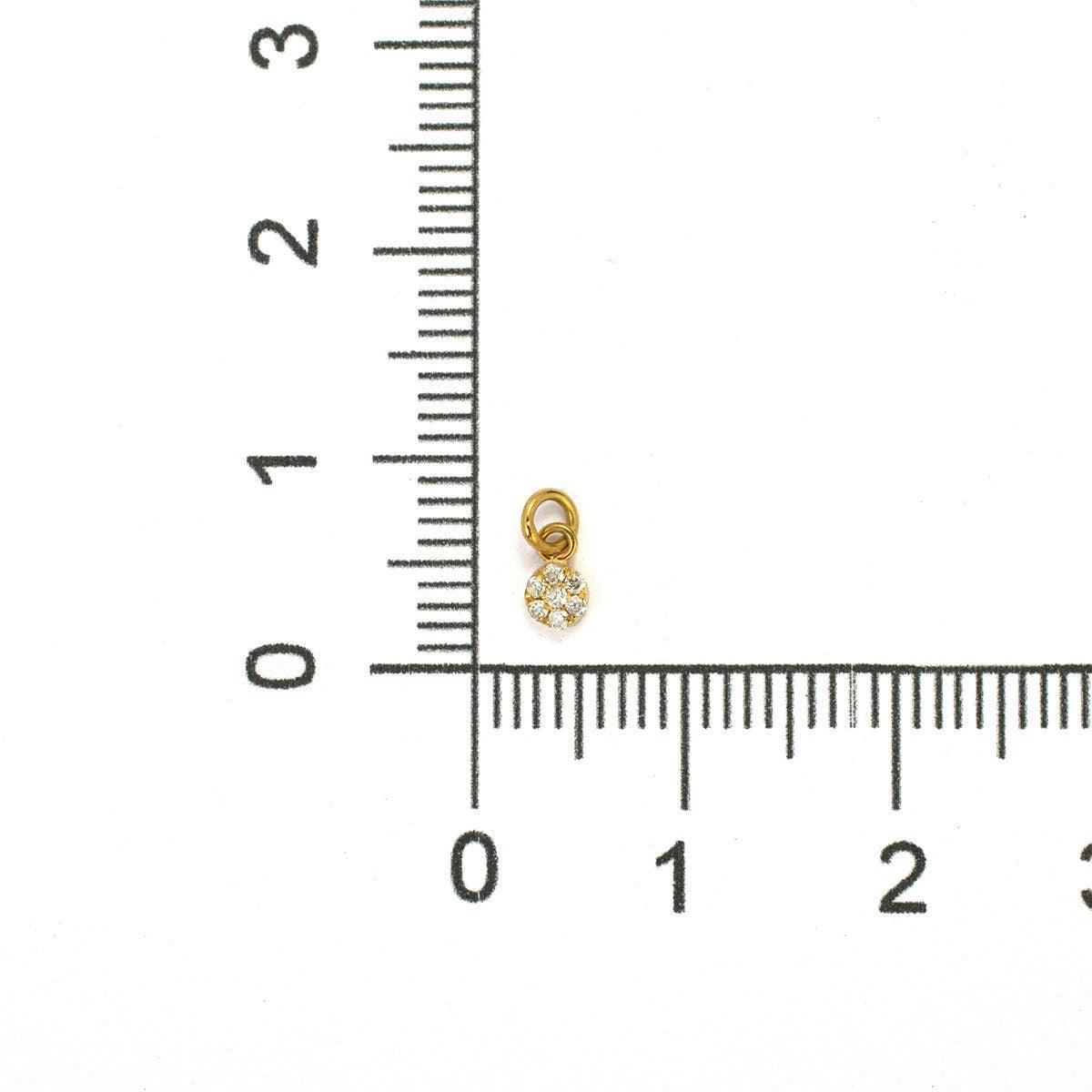 14K Gold Pavé Diamond 3mm Pendant – Angle View
