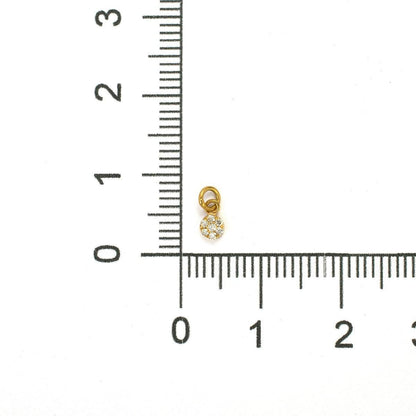 14K Gold Pavé Diamond 3mm Pendant – Angle View