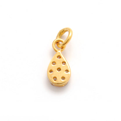 14K Gold Pavé Diamond 5x3mm Charm – Angle View