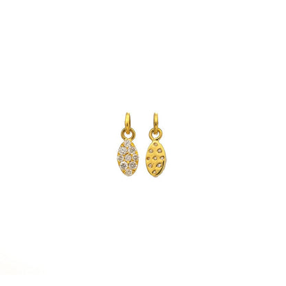 14K Gold Pavé Diamond Charm – Angle View