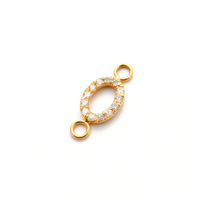 14K Gold Pavé Diamond Loop Connector – Angle View