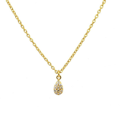 14K Gold Pavé Diamond Pendant 6x4mm – Angle View