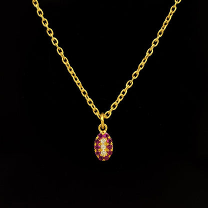 14K Gold Ruby Diamond Evil Eye Charm – Angle View