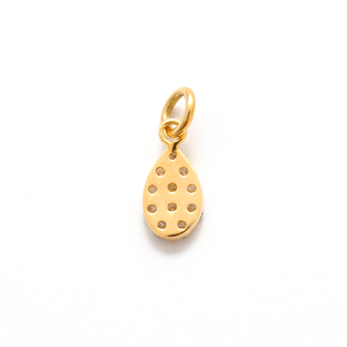 14K Solid Gold Diamond Charm 6x4mm – Overhead View