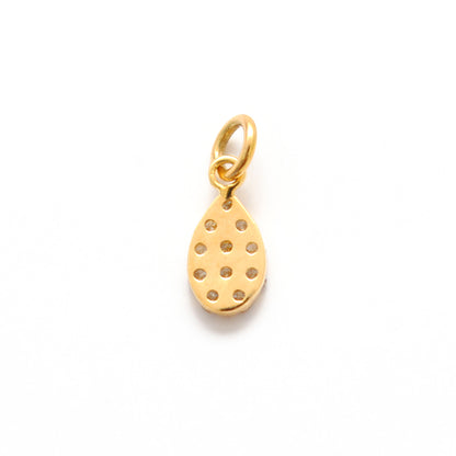 14K Solid Gold Diamond Charm 6x4mm – Overhead View