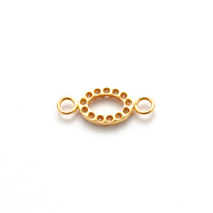 14K Solid Gold Diamond Double Loop Charm – Overhead View