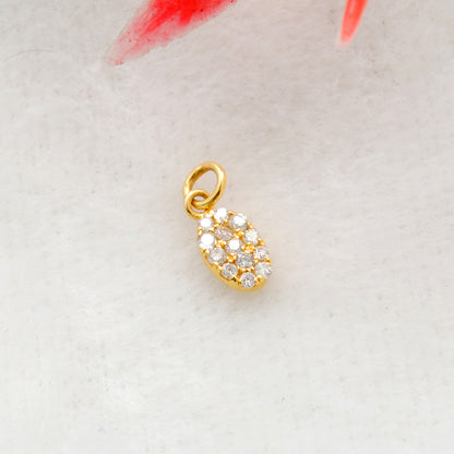 14K Solid Gold Diamond Minimal Charm – Overhead View