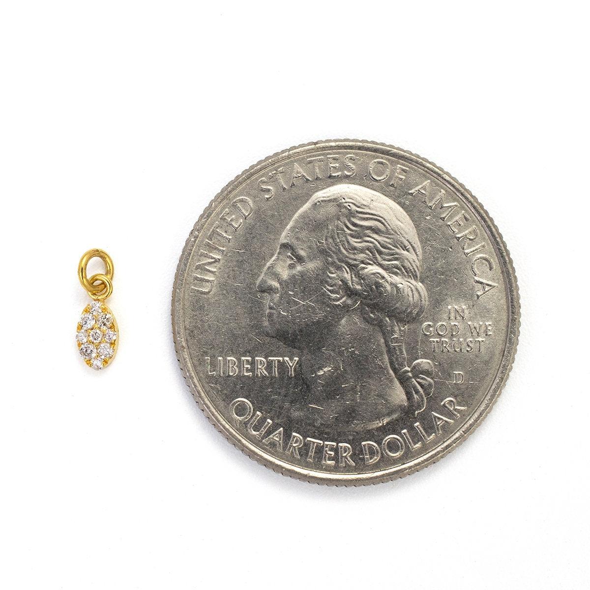 14K Solid Gold Diamond Pendant – Overhead View