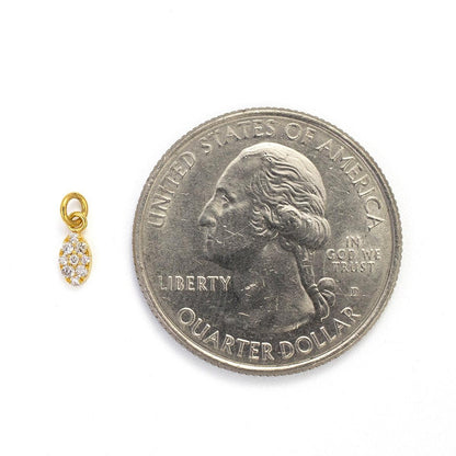 14K Solid Gold Diamond Pendant – Overhead View