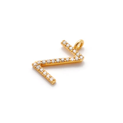14K Solid Gold Diamond Z Initial Charm – Bail Size Detail